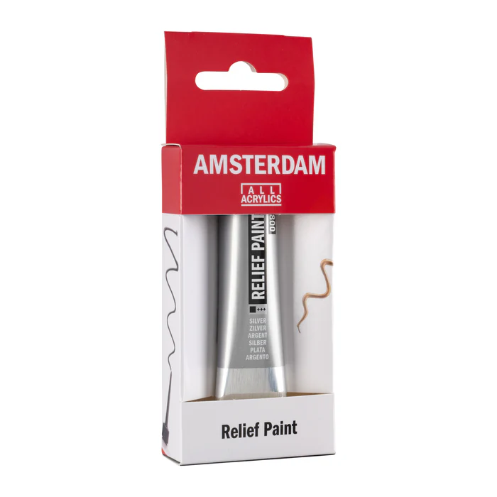 AMSTERDAM RELIEF PAINT 20ML 800 SILVER