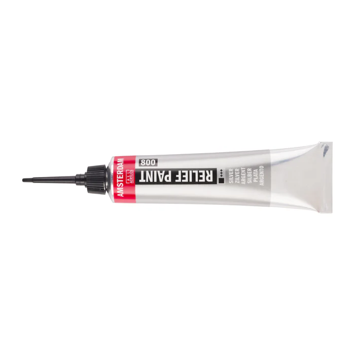 AMSTERDAM RELIEF PAINT 20ML 800 SILVER
