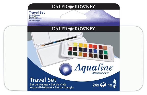 AQUAFINE TRAVEL SET 24 HALF PAN + PĘDZELEK