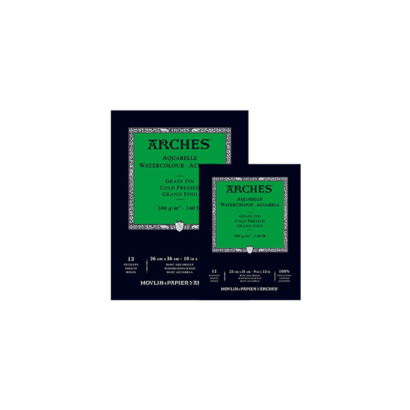 ARCHES COLD PRESSED (średnioziarnisty) BIEL NATURALNA 21X29,7 (A4) 300G 12 ARK. 100% BAWEŁNA