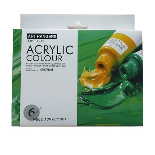 ART RANGERS FARBY AKRYLOWE W KOLORACH PODSTAWOWYCH SET 6 x 75 ml