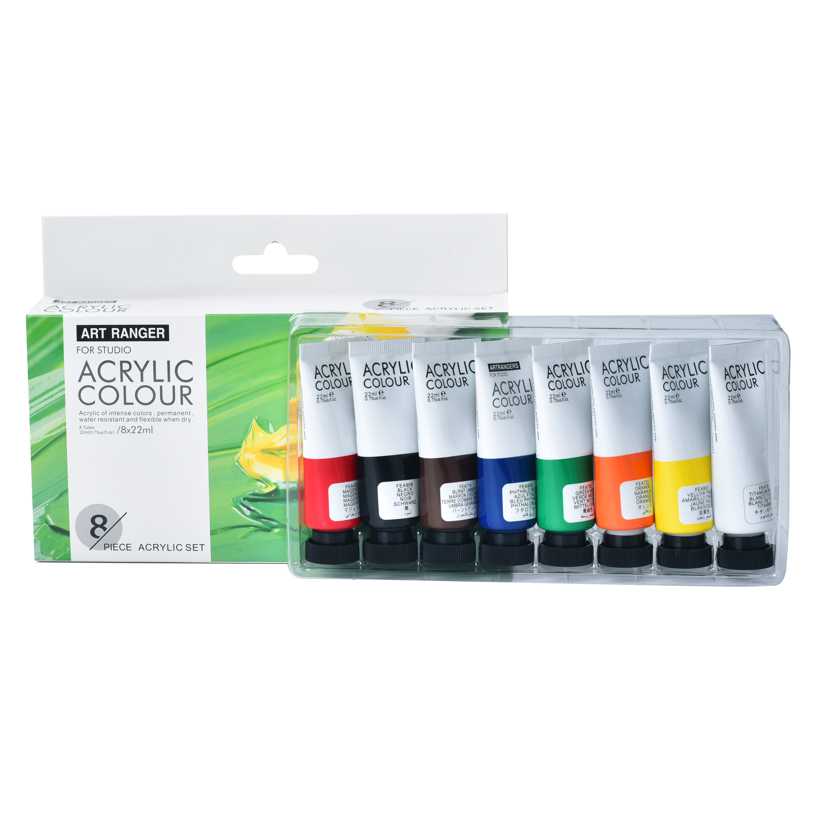 ART RANGERS FARBY AKRYLOWE W KOLORACH PODSTAWOWYCH SET 8 x 22 ml