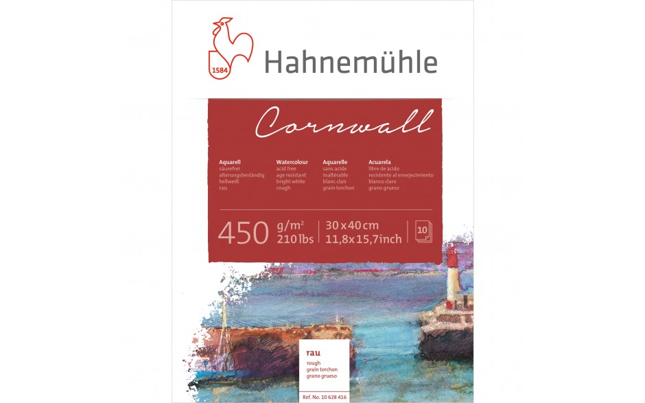 HAHNEMUHLE CORNWALL RAU (gruboziarnisty) 450G 30X40 10 ARK. 100% CELULOZA