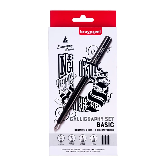 BRUYNZEEL CALLIGRAPHY BEGINNER SET - ZESTAW DO KALIGRAFII 8 ELEMENTÓW