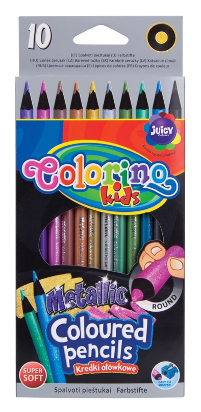 COLORINO Kredki metaliczne 10 kol.
