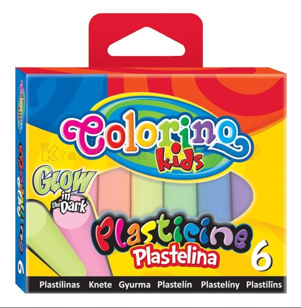 COLORINO Plastelina 6 kol świecąca w ciemności