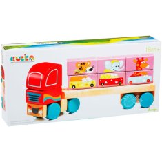 CUBIKA DREWNIANY TIR Z KLOCKOWYMI ZWIERZAKAMI