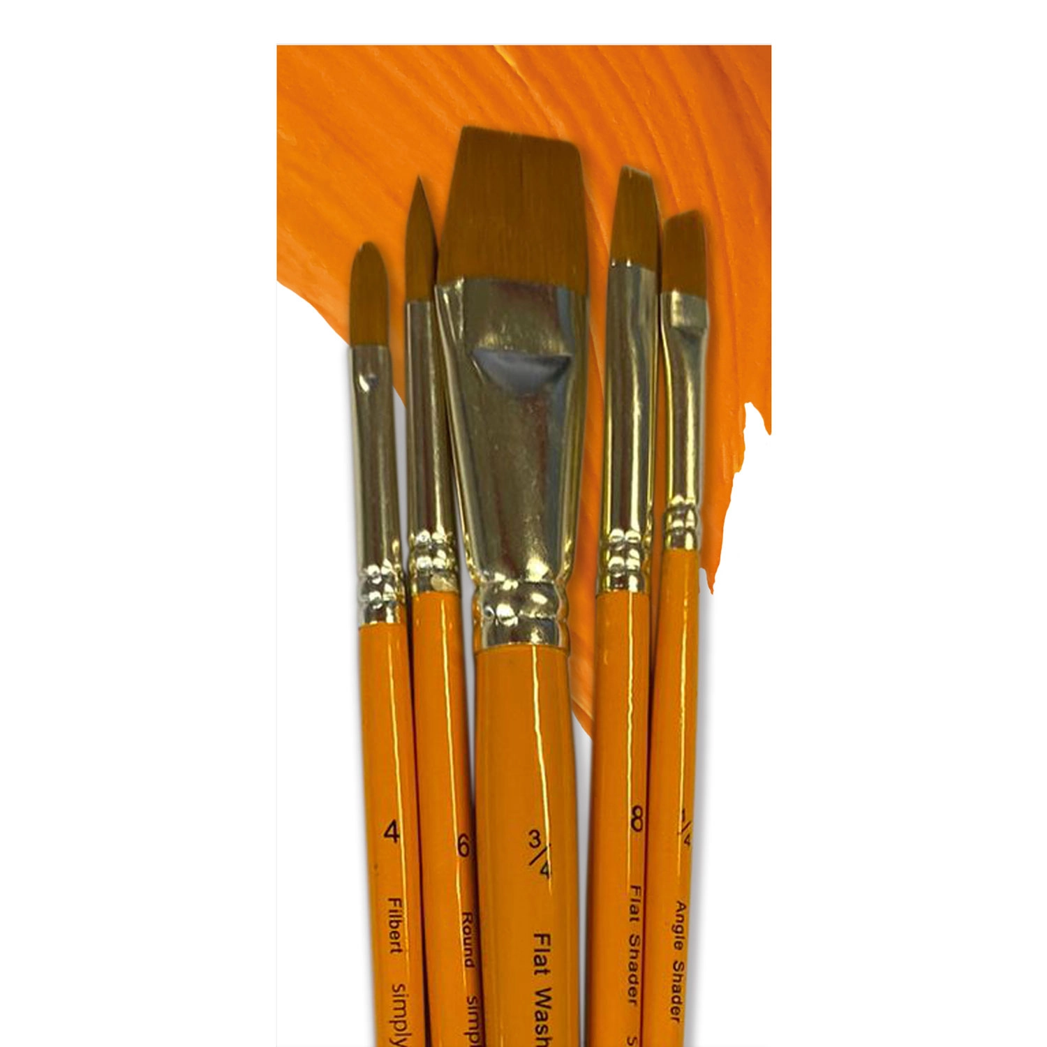 DAL SIMPLY ACRYLIC BRUSH SET PĘDZLE SYNTETYCZNE 5 SZT. ZIP