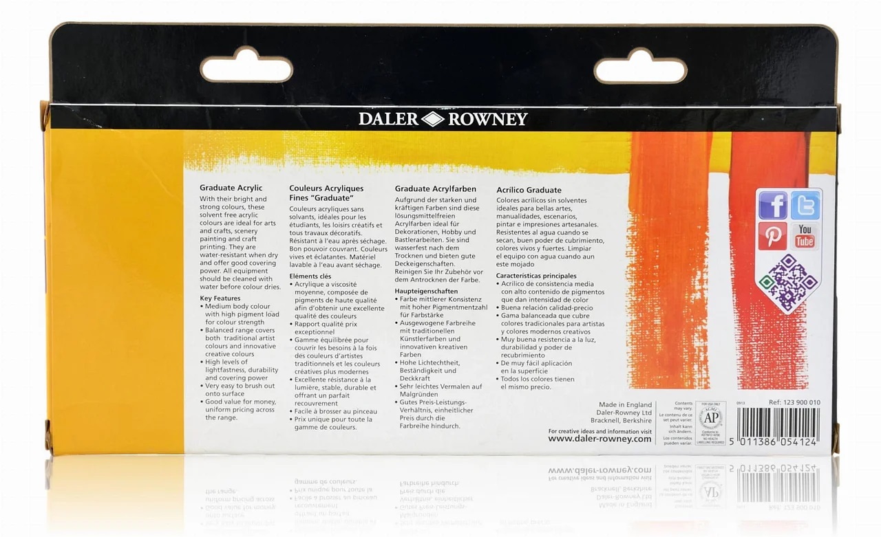 DALER ROWNEY GRADUATE ACRYLIC SELECTION 10X38 ML