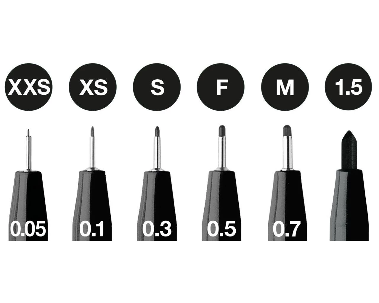 FABER-CASTELL 6 PITT ARTIST PENS BLACK