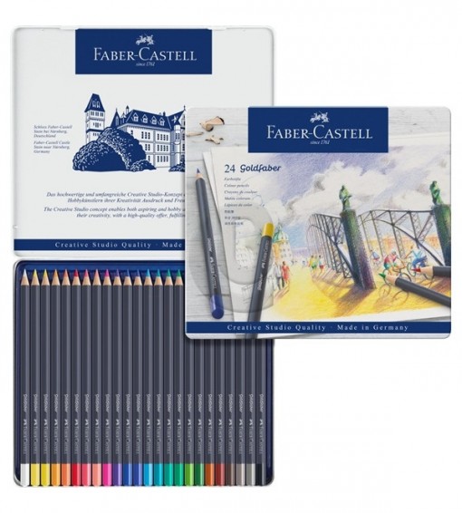 Faber-Castell Goldfaber zestaw 24 kredek w metalowym pudełku