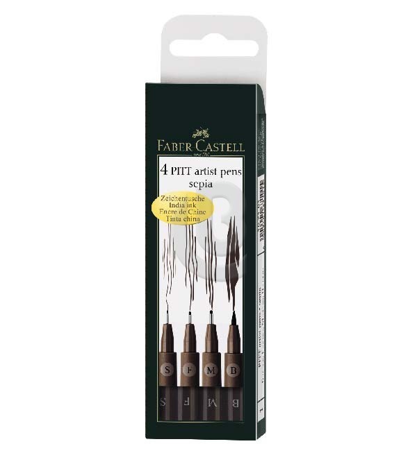 Faber-Castell Pitt Artist Pens SEPIA S, F, M, B