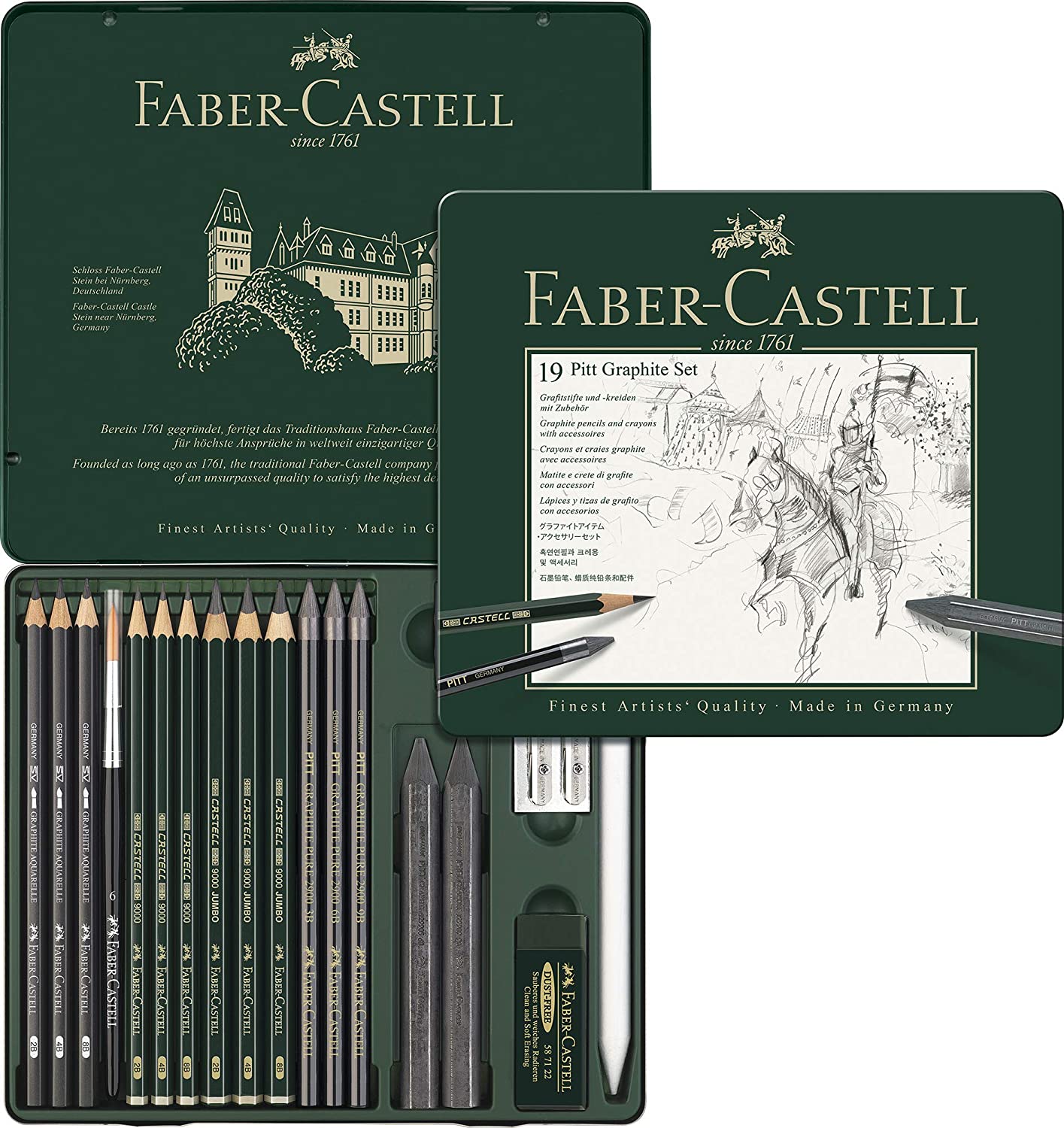 FABER-CASTELL PITT GRAPHITE SET - ZESTAW ARTYSTYCZNY 19 SZT.