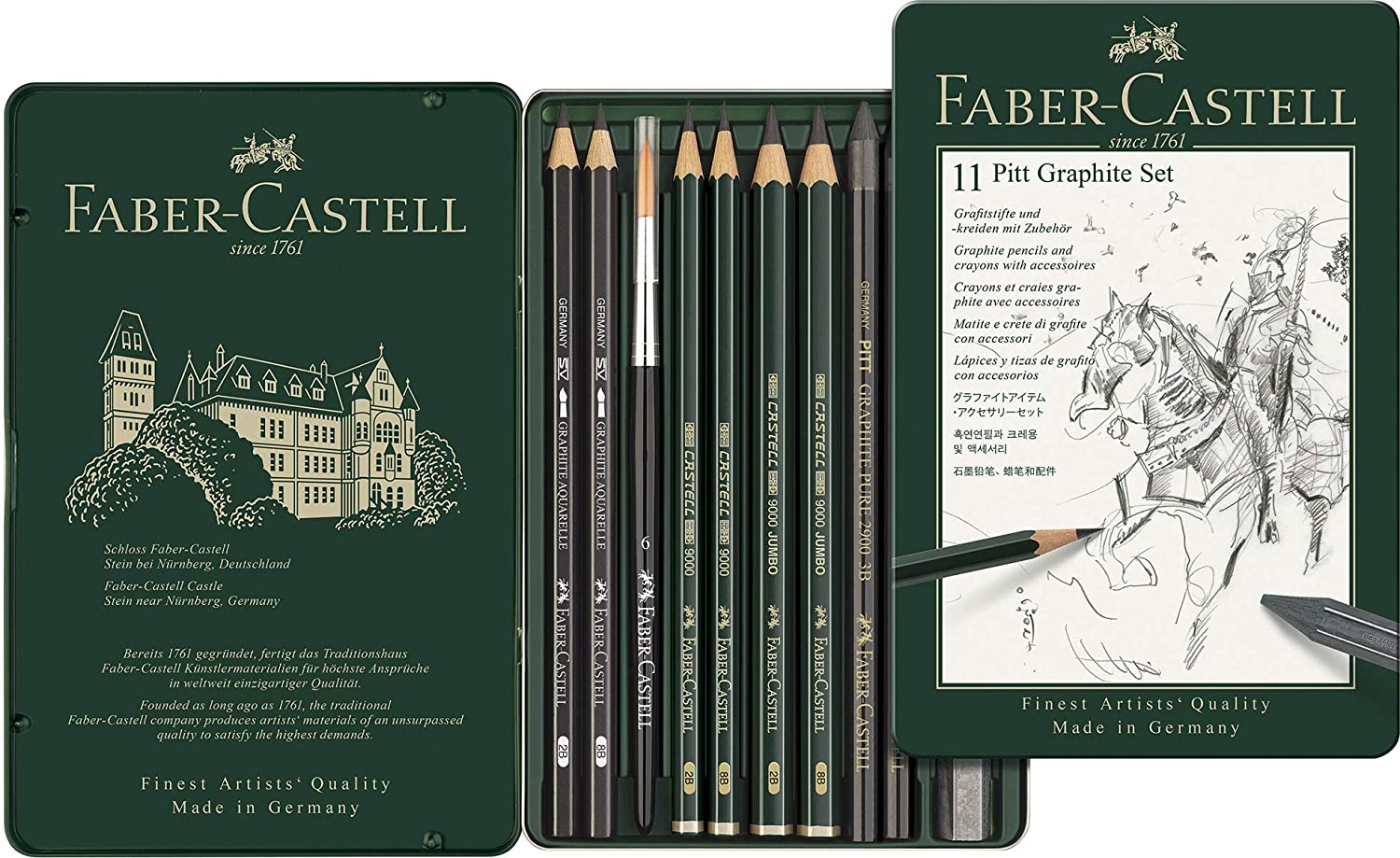 FABER-CASTELL PITT GRAPHITE SET - ZESTAW ARTYSTYCZNY 11 SZT.