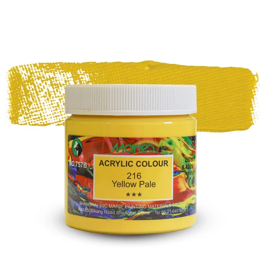 Farba akrylowa Marie\'s słój 250ml - 216 YELLOW PALE