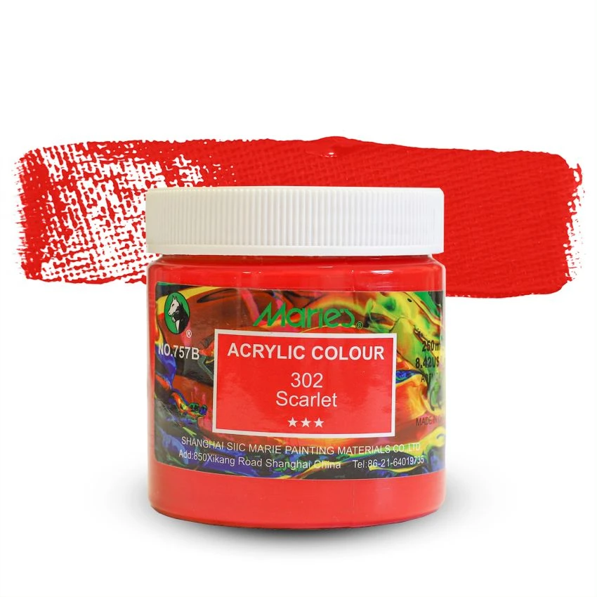 Farba akrylowa Marie\'s słój 250ml - 302 Scarlet