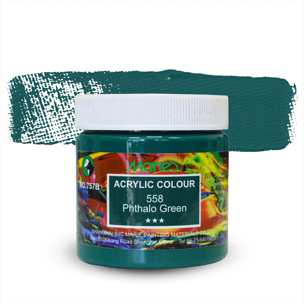 Farba akrylowa Marie\'s słój 250ml - 558 PHTALO GREEN