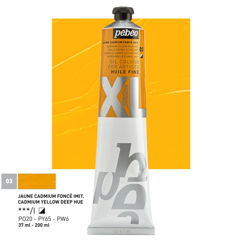 Farba Olejna Pebeo XL Fine Oil 200ml 03 Dark Cadmium Yellow Hue