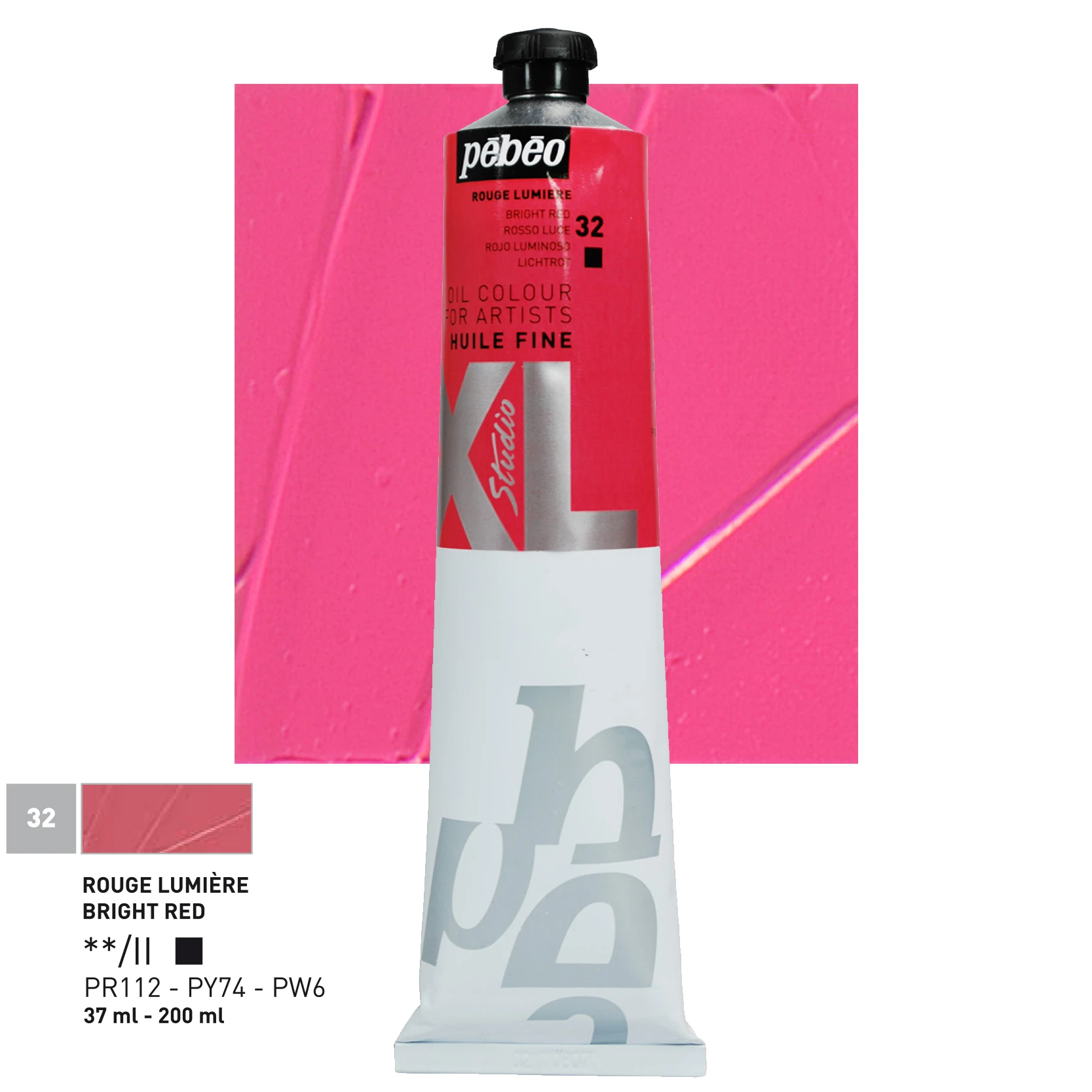 Farba Olejna Pebeo XL Fine Oil 200ml 32 LIGHT RED