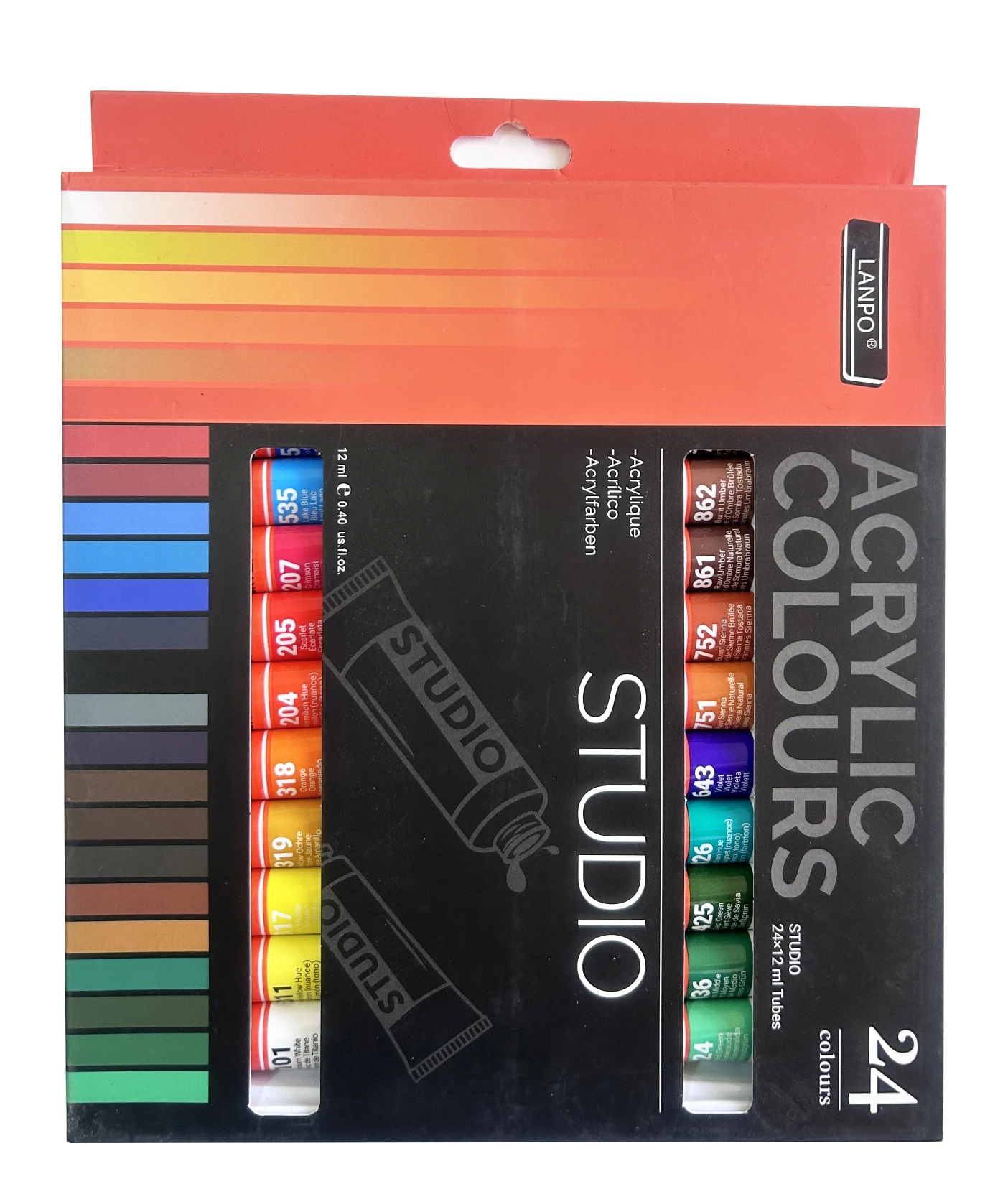 FARBY AKRYLOWE komplet STUDIO 24 kolorów 12ml