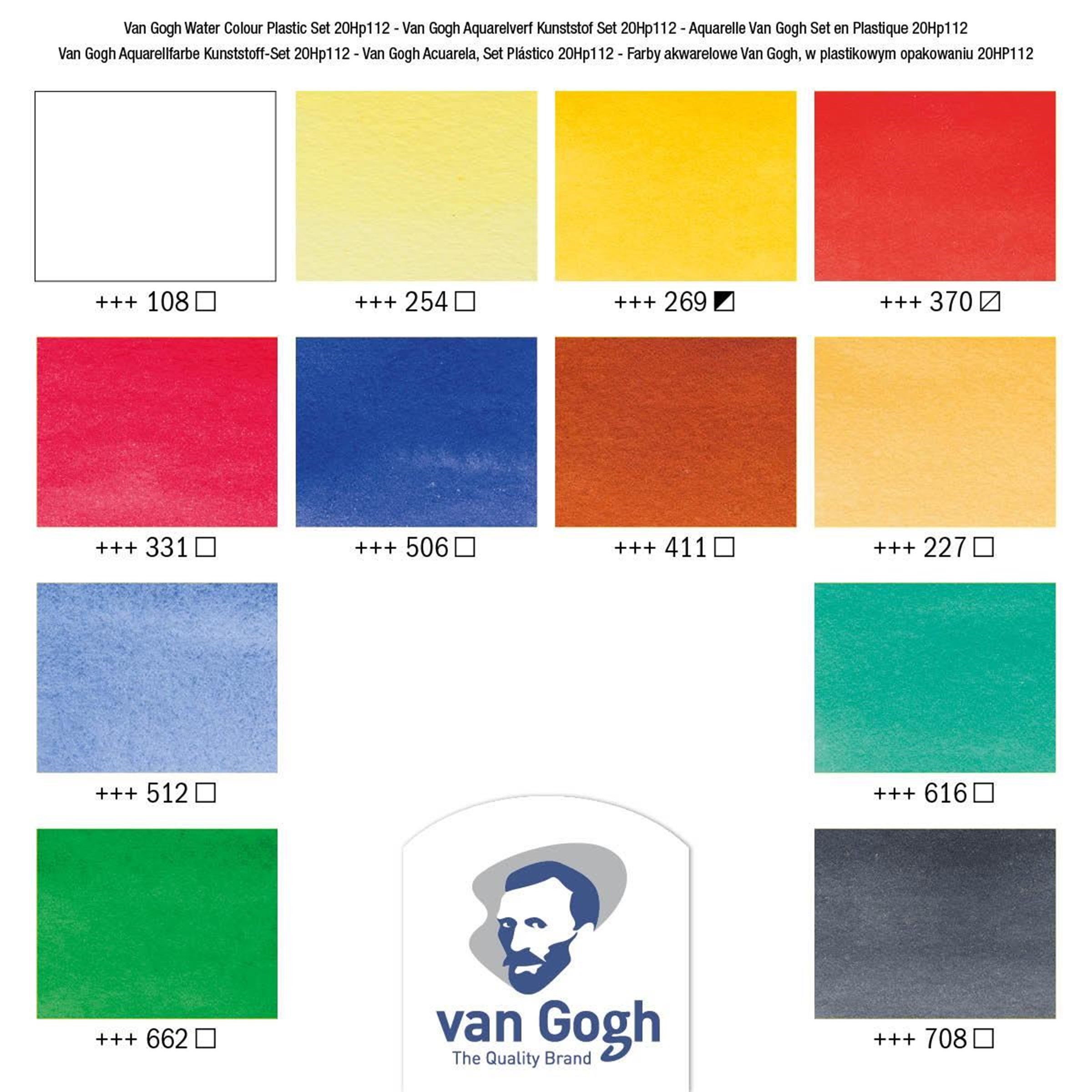 Farby akwarelowe VAN GOGH 12x10ML w plastikowym pudełku