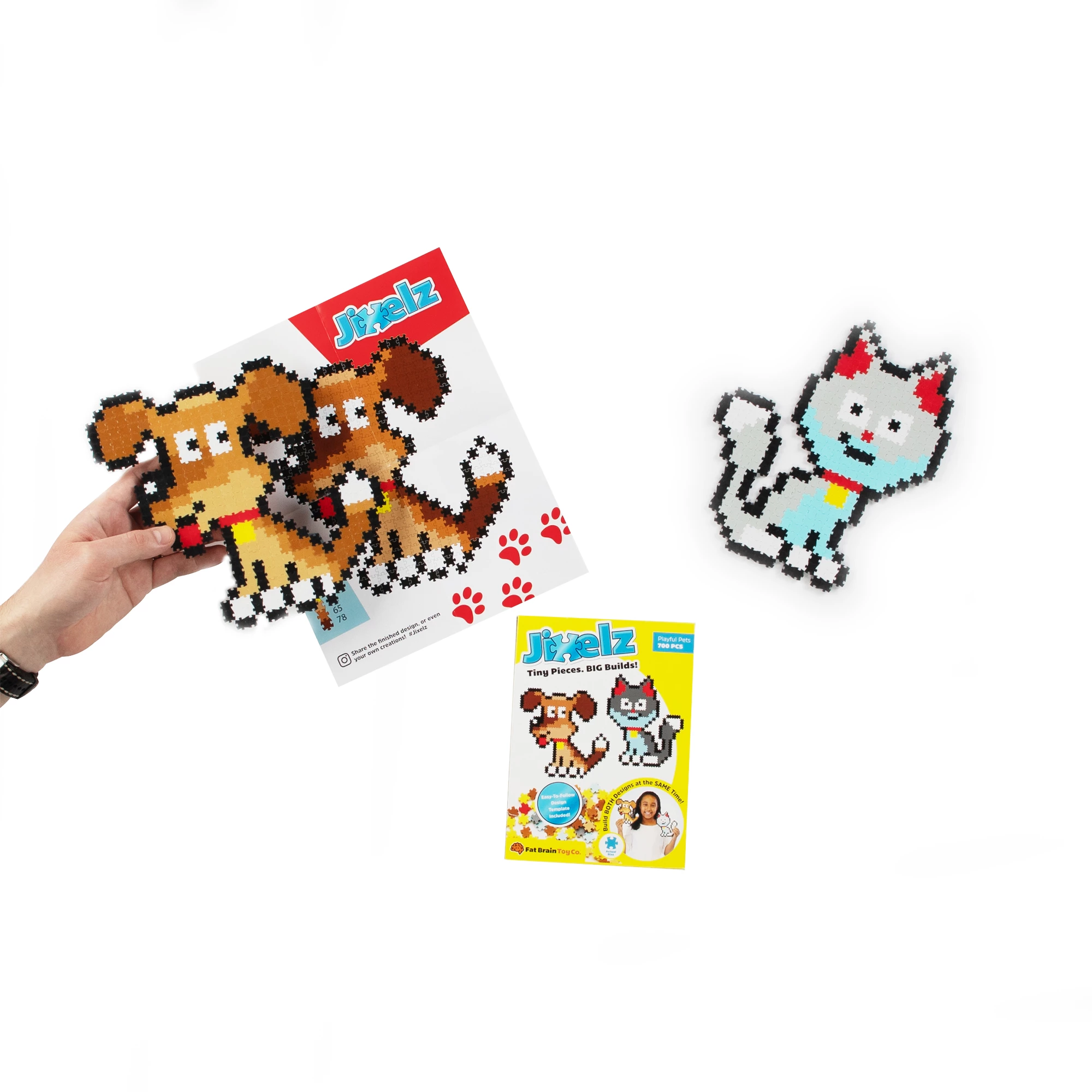 FAT BRAIN JIXELZ PUZZELKI PIXELKI ZWIERZĘTA DOMOWE 700 ELEMENTÓW