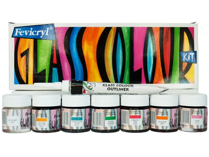 FEVICRYL GLASS COLOR KIT (6 KOLORÓW) + KONTURÓWKA