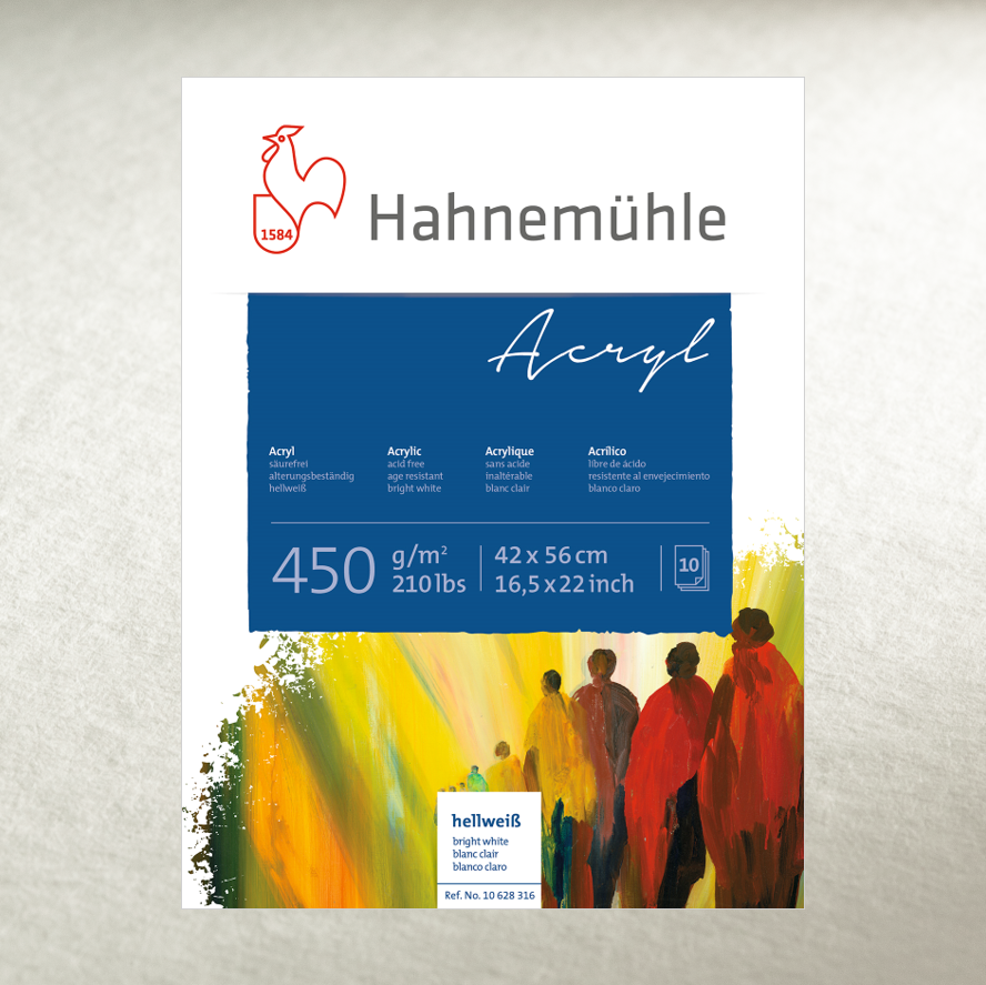 HAHNEMUHLE ACRYLMALKARTON 450G 24X32CM - BLOK DO FARB AKRYLOWYCH