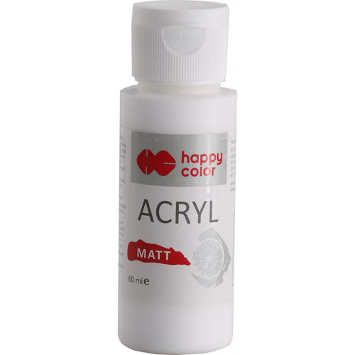 HAPPY COLOR ACRYL MAT/FARBA AKRYLOWA MATOWA 60 ML - PIĘKNA BIEL