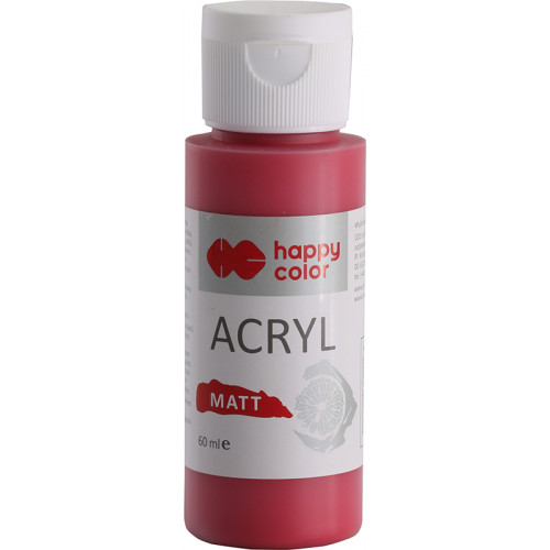 HAPPY COLOR ACRYL MAT/FARBA AKRYLOWA MATOWA 60 ML - OGNISTA CZERWIEŃ
