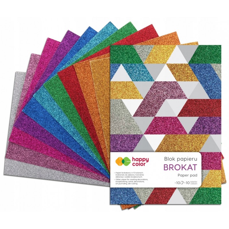 HAPPY COLOR BLOK BROKATOWE STRONY A5, 150G, 10 KOL