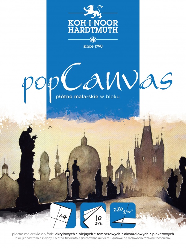 Koh-i-Noor Blok z płótnem Pop Canvas Pad 280g/m2 10 arkuszy, A3