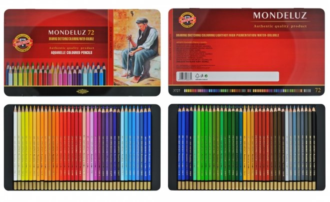 Koh-I-Noor Kredki Akwarelowe Mondeluz 72 kolorów w metalowym pudełku