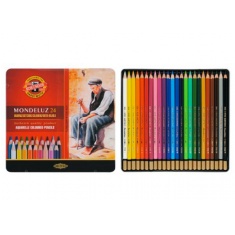 Koh-I-Noor Mondeluz - Kredki Akwarelowe 24 kolorów w metalowym pudełku