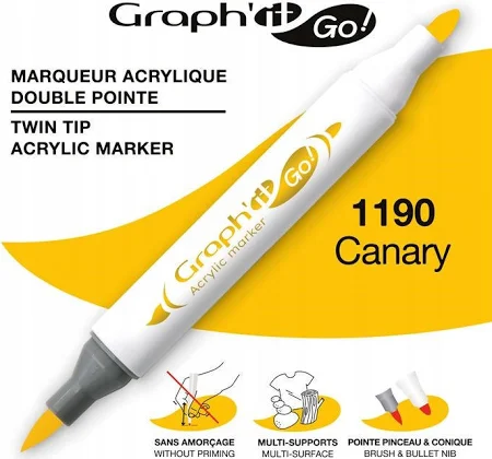 MARKER AKRYLOWY GRAPH\'IT GO Z DWIEMA KOŃCÓWKAMI NR 1190 CANARY