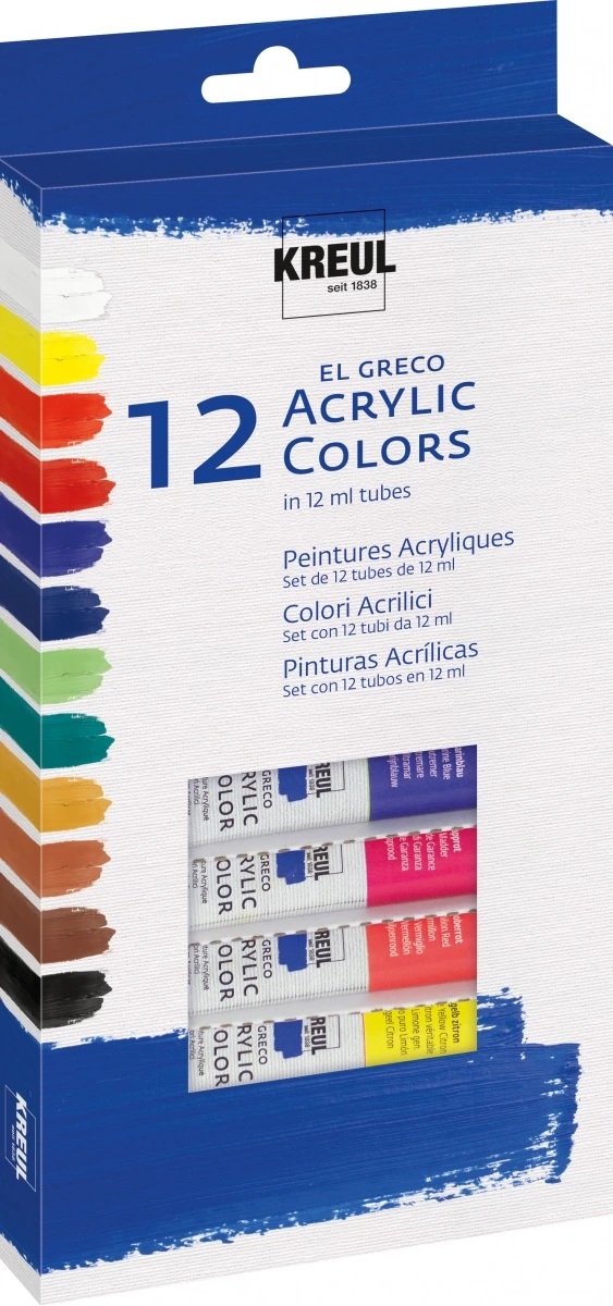 KREUL EL GRECO ZESTAW FARB AKRYLOWYCH 12x12 ml