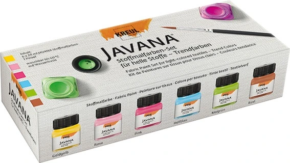 KREUL JAVANA ZESTAW FARB DO JASNYCH TKANIN 6X20ML