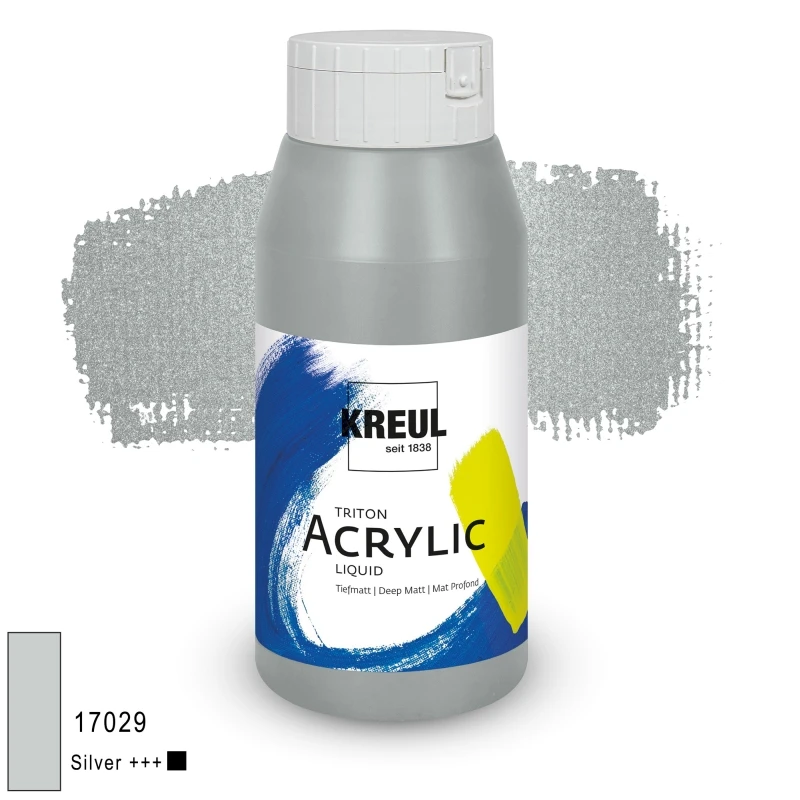 KREUL Triton Acrylic Liquid – srebrny, 750 ml