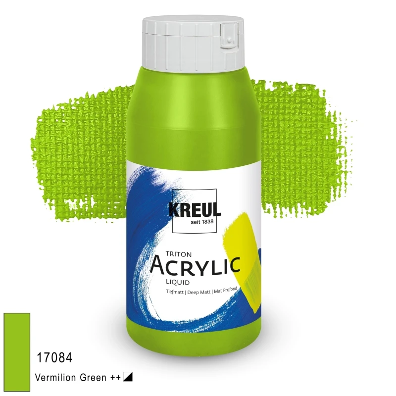 KREUL Triton Acrylic Liquid – zieleń cynobrowa, 750 ml