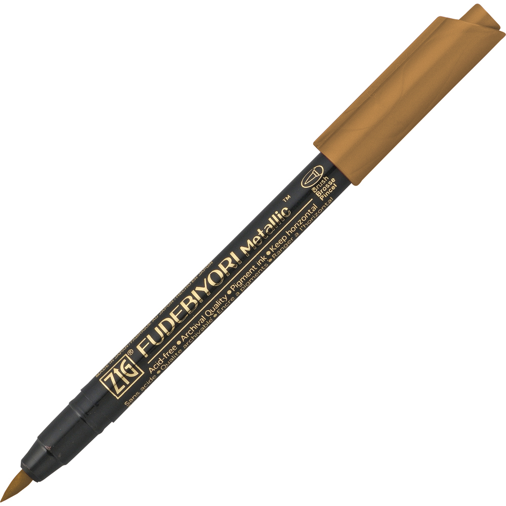 KURETAKE ZIG FUDEBIYORI METALLIC COPPER - japoński pisak akwarelowy metaliczny