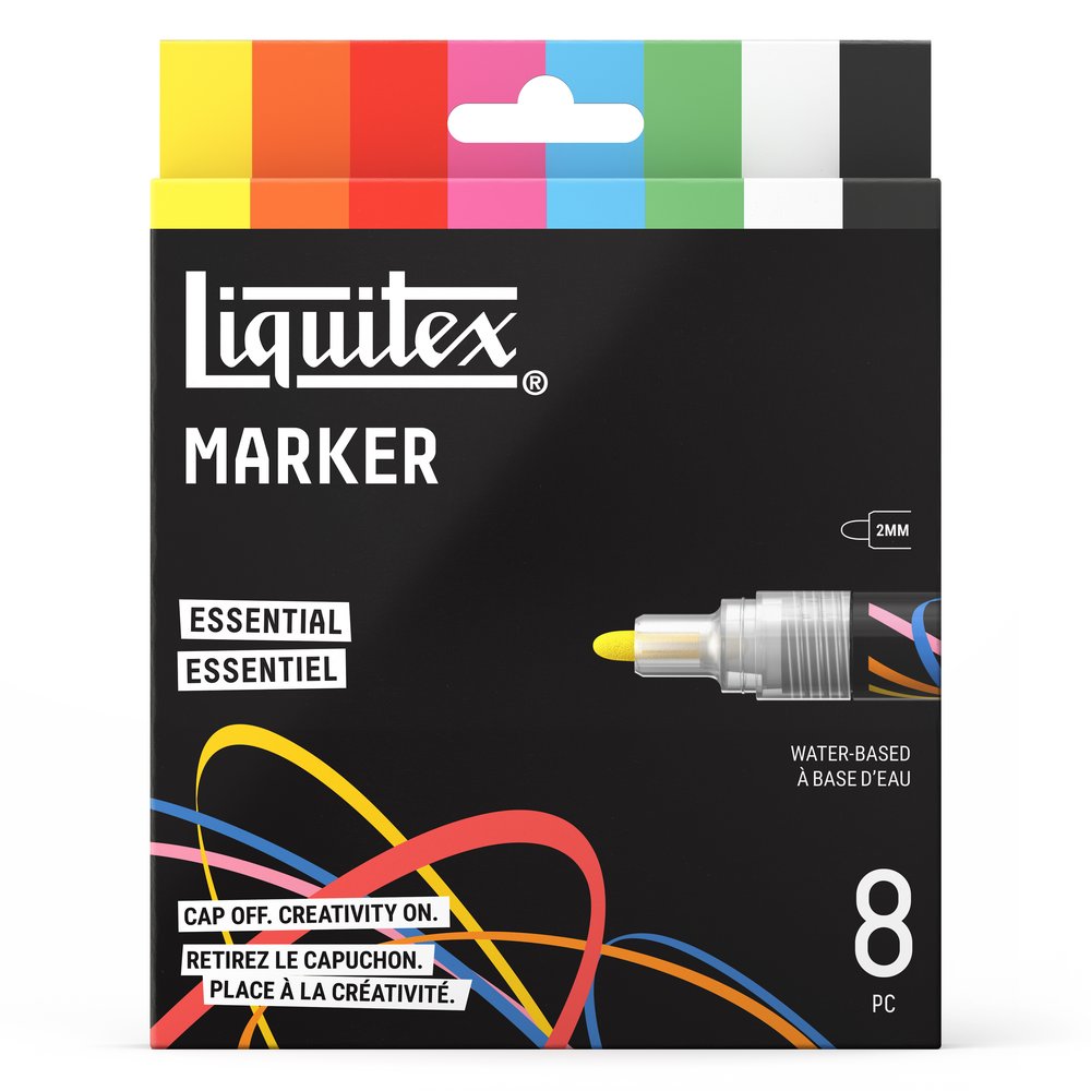 Liquitex Marker Essential – zestaw 8 markerów 2 mm