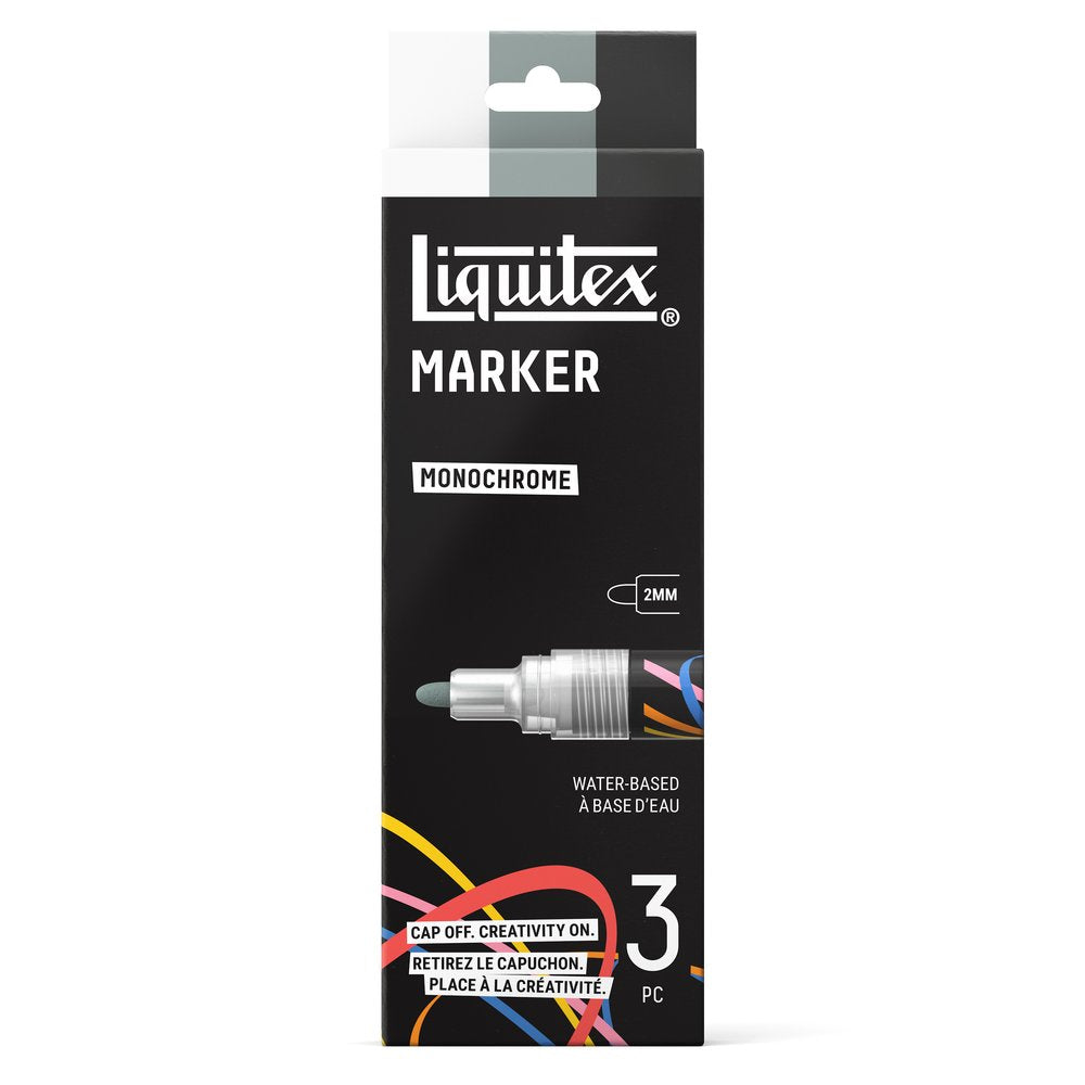 Liquitex Marker Monochrome – zestaw 3 markerów 2 mm