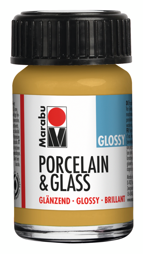 MARABU PORCELAIN & GLASS 15ML - 784 METALLIC GOLD - farba do porcelany i ceramiki