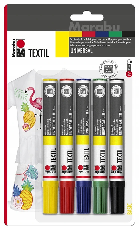 MARABU TEXTIL PAINTER KPL 5 SZT. - MARKERY DO TKANIN