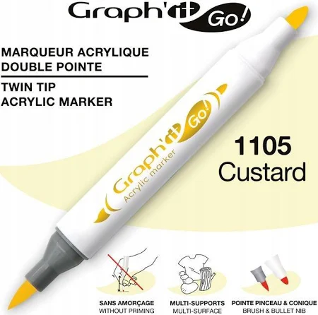 MARKER AKRYLOWY GRAPH\'IT GO Z DWIEMA KOŃCÓWKAMI NR 1105 CUSTARD