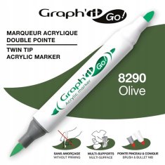 MARKER AKRYLOWY GRAPH'IT GO Z DWIEMA KOŃCÓWKAMI NR 8290 OLIVE