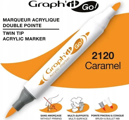 MARKER AKRYLOWY GRAPH\'IT GO Z DWIEMA KOŃCÓWKAMI NR 2120 CARAMEL