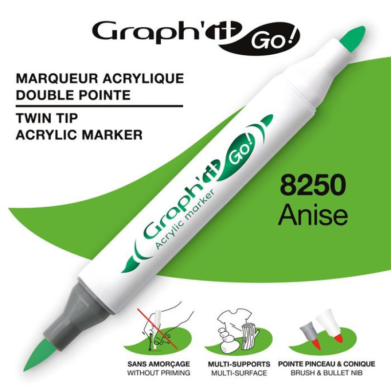 MARKER AKRYLOWY GRAPH\'IT GO Z DWIEMA KOŃCÓWKAMI NR 8250 ANISE