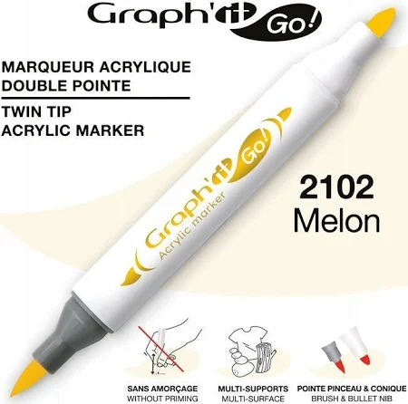 MARKER AKRYLOWY GRAPH\'IT GO Z DWIEMA KOŃCÓWKAMI NR 2102 MELON