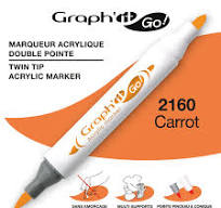 MARKER AKRYLOWY GRAPH\'IT GO Z DWIEMA KOŃCÓWKAMI NR 2160 CARROT